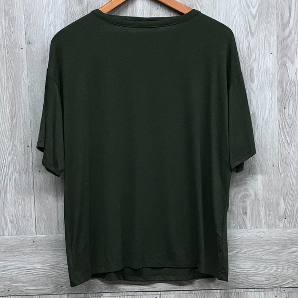 Olive Distressed Short Sleeve Tshirt - Picture 4 of 7